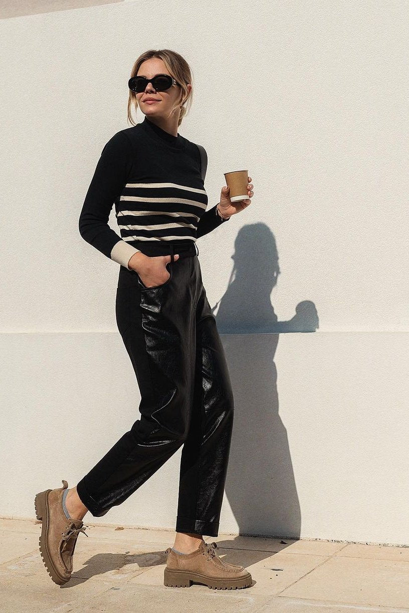 Black Vegan Leather Pants