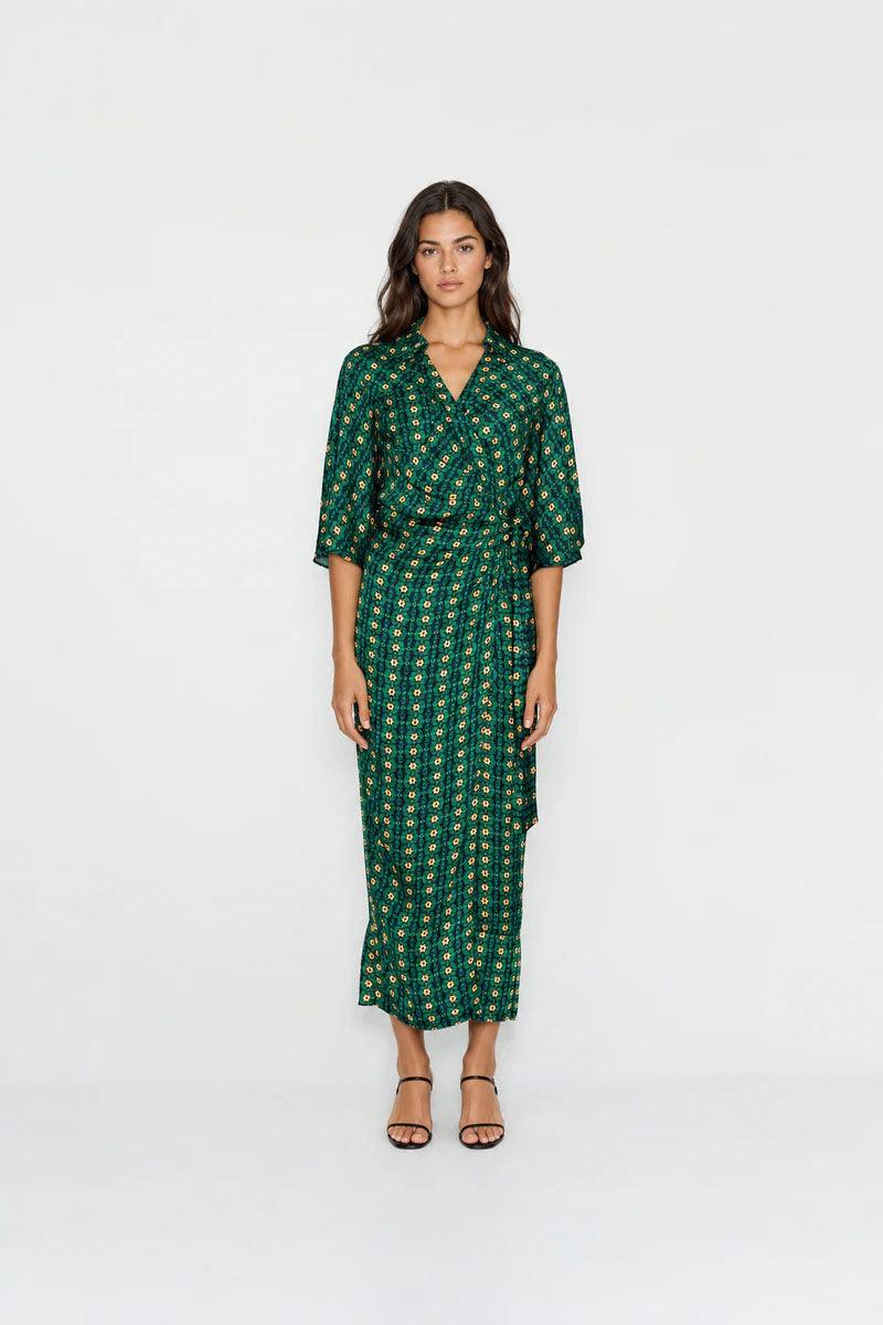 Vibrant Green Wrap Dress