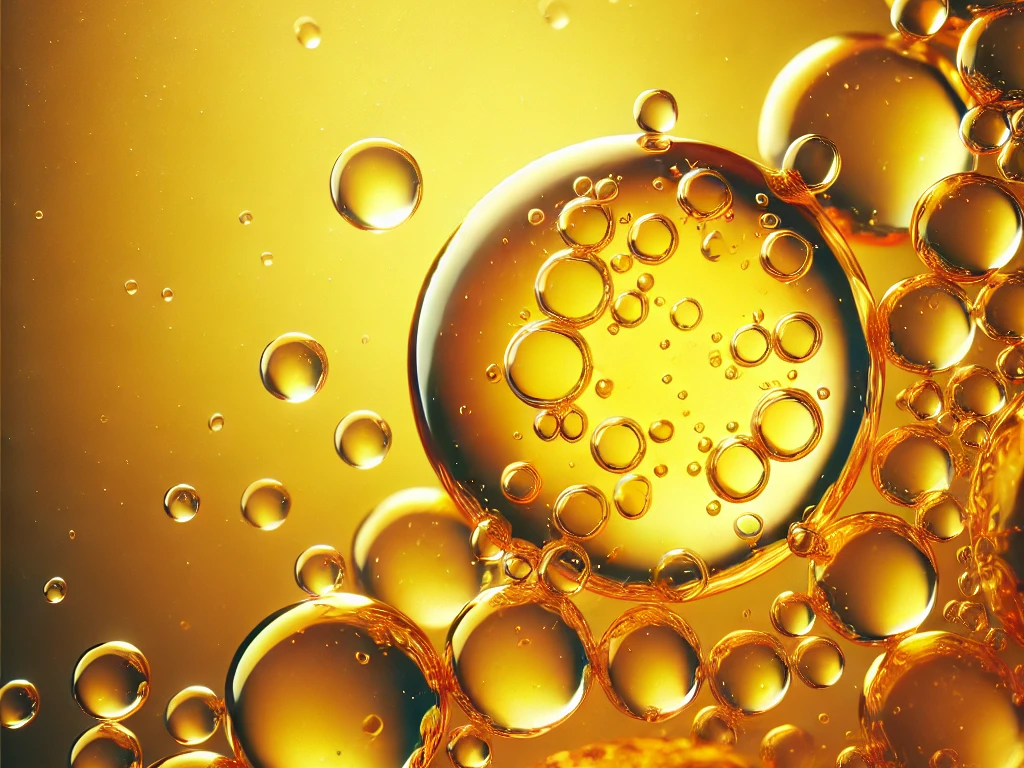 Extreme closeup of oil bubbles